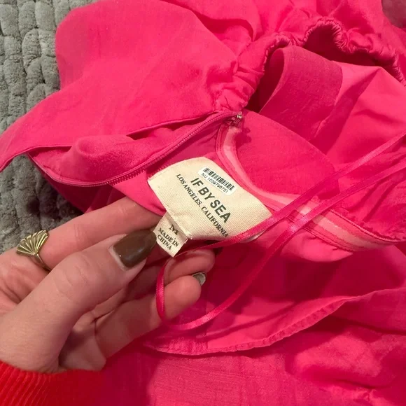 IF BY SEA RUFFLED SASH MINI DRESS Anthropologie - Picture 6 of 6